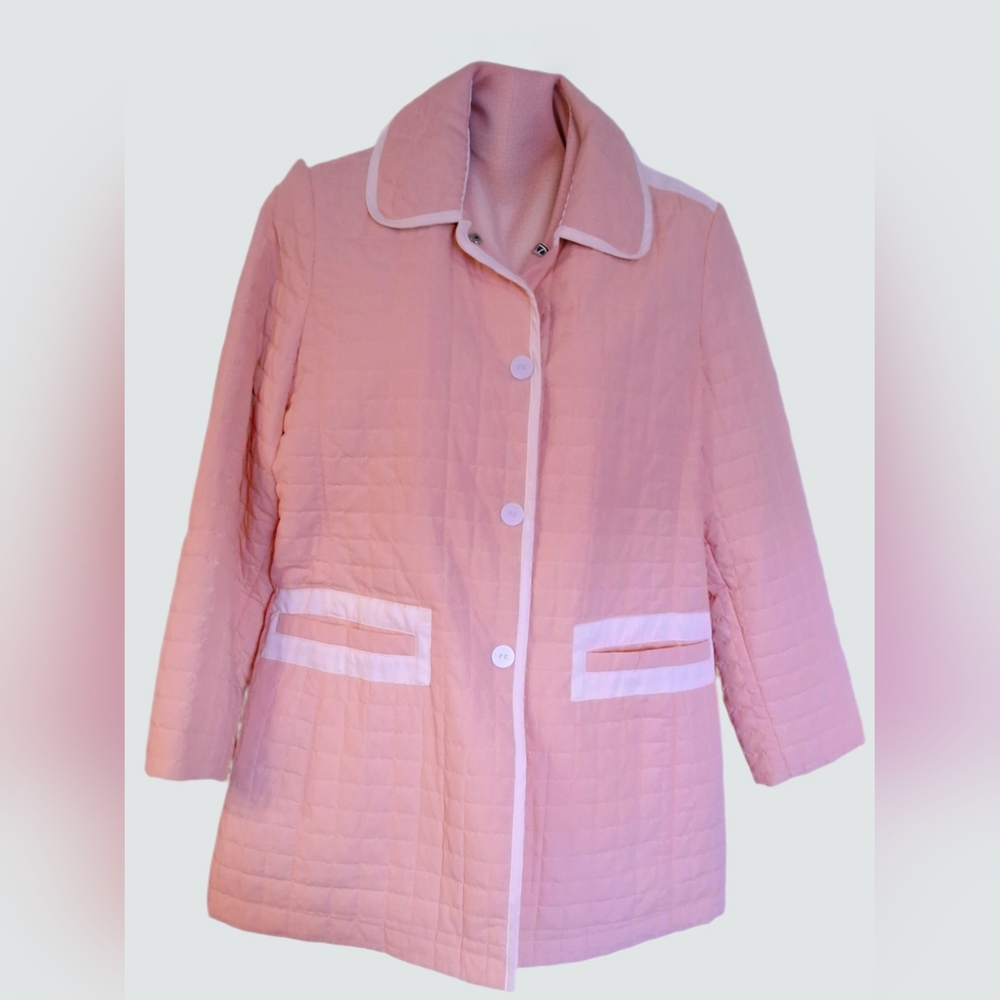 Perry Ellis Portfolio Pink Quilted Jacket Size 4